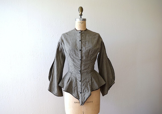 Victorian bodice . antique gingham jacket