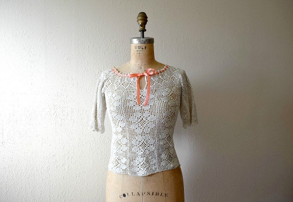1920s crochet top . antique crochet top