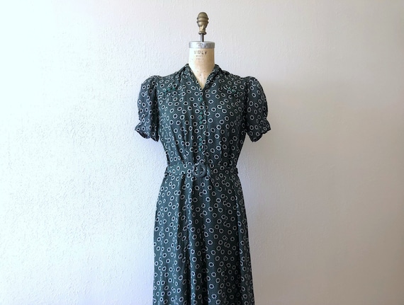 1930s 1940s dress . vintage 30s 40s dress