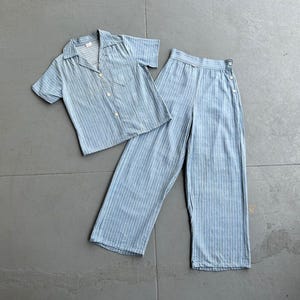 1940s workwear set . vintage 40s top and pants . size xs to xs/s