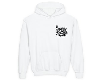 Black Rose Graphic Youth Hoodie