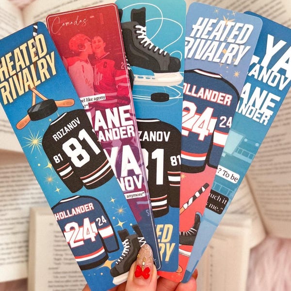 Heated Rivalry Inspired Bookmark | Hockey Romance | Shane Hollander Ilya Rozanov | Book Accessory | LGBTQ Reader Gift