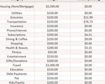 Monatlicher Budget- und Sparplaner in Excel | Einnahmen-, Ausgaben- und Sparübersicht | Budgetplaner für Anfänger