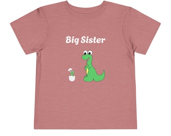 Big Sister Dinosaur Toddler Tee | Dino Sibling Announcement
