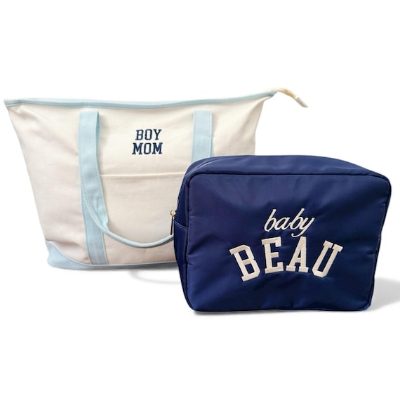 Custom Embroidered Canvas Zippered Tote Bag: Bachelorette's Gift, Personalized Gifting