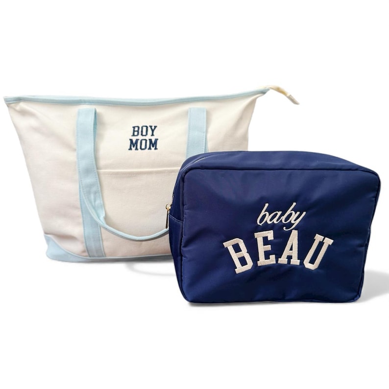 Custom Embroidered Canvas Zippered Tote Bag: Bachelorette's Gift, Personalized Gifting image 1