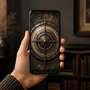 Fondo de pantalla para móvil con temática de diana mecánica / Pantalla de bloqueo estilo academia oscura / Arte biomecánico gótico de ciencia ficción / Descarga instantánea, iPhone y Android
