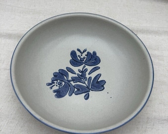 Vintage Pfaltzgraff Yorktowne Serving Bowl Blue Gray Stoneware USA