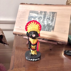 Handmade in USA “Philippines Dinagyang Festival” Bobblehead - Cultural Decor 6.5x4x3 inches.