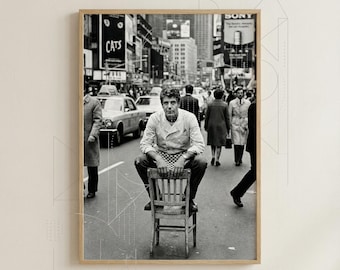 Anthony Bourdain NYC Print, Retro Black and White Photography (Digital Download)