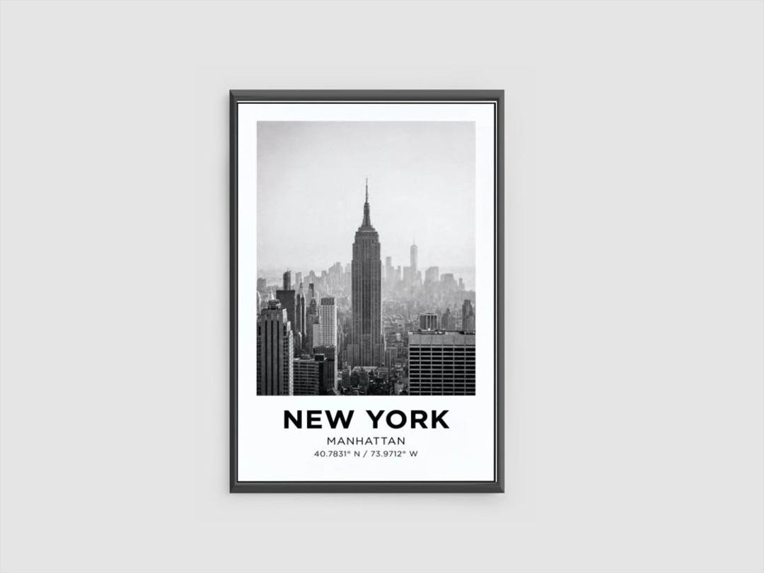 New York Print, Poster, Empire State Building Black and White ...