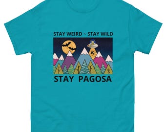 Maglietta con rapimento alieno a Pagosa Springs, Colorado, montagna, souvenir di viaggio, avventura, UFO, sci, divertente