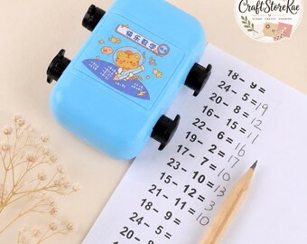 2-in-1 Double Roller Multiplication Stamp, Math Practice Calculation Builder Roller Stamp for Students, Teachers & School Learning Tool
