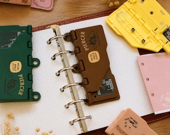 Mini perforadora portátil de 3 agujeros, agujero pequeño de 4 mm para carpetas de 6 anillas A6 Personal A7 A8 Planner DIY Insertos Suministros para manualidades, Regalo para la abuela