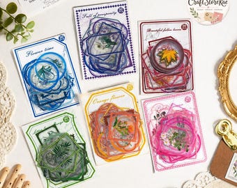 30 Sheets Vintage Floral Plant PET Stickers, Transparent Botanical Decorative Stickers for Scrapbooking, Photo Albums, Journaling DIY Crafts