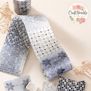 1pcs Japanese Glazed Colored Brick PET Washi Tape, Decorative Adhesive Sticker Tape for Scrapbooking, Journaling, Planner & DIY Paper Crafts