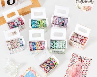 5 Rolls Romantic Floral PET Washi Tape Set, Decorative Masking Tape for Journaling, Scrapbooking, Planners, DIY Crafts & Classmate Gifts