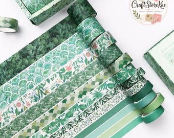 12 Rolls Rainbow Washi Tape Set, Mixed Size Decorative Card & Scrapbooking Tape for Journaling, Gift Wrapping, Planners and DIY Crafts