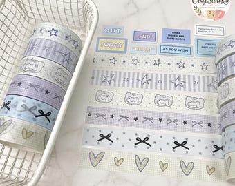 6Pcs Cute PET Washi Tape Set, Decorative Paper Tape for DIY Journals, Scrapbooking, Planners, Cards & Creative Stationery Crafts