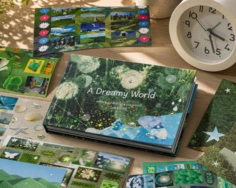72 feuilles/sac livre d'autocollants esthétiques Dreamcore, autocollants de collage surréaliste avec superposition holographique, décoration de planificateur de scrapbooking pour journal indésirable