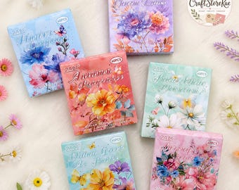 60 Sheets Four Seasons Floral PET Stickers, Waterproof Botanical Decorative Stickers for Scrapbooking, Journaling, Photo Albums & DIY Crafts