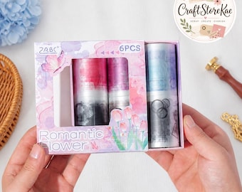 Watercolor Floral Matte PET Tape, Vintage Text Decorative Sticker Tape for Scrapbooking, Journaling, Planners, Crafts & Creative Gifts