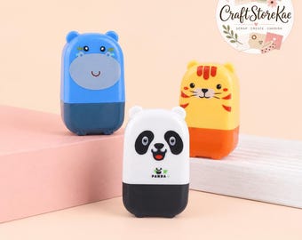Cute Animal Privacy Roller Stamp, Panda Hippo Tiger Security Stamp for Personal Information Protection, Mail, Documents & Office Use