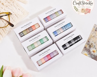 20 Rolls Floral PET Washi Tape Set, Retro Vintage Flower & Plaid Decorative Tape for Journaling, Planners, Scrapbooking, Cards and DIY Craft