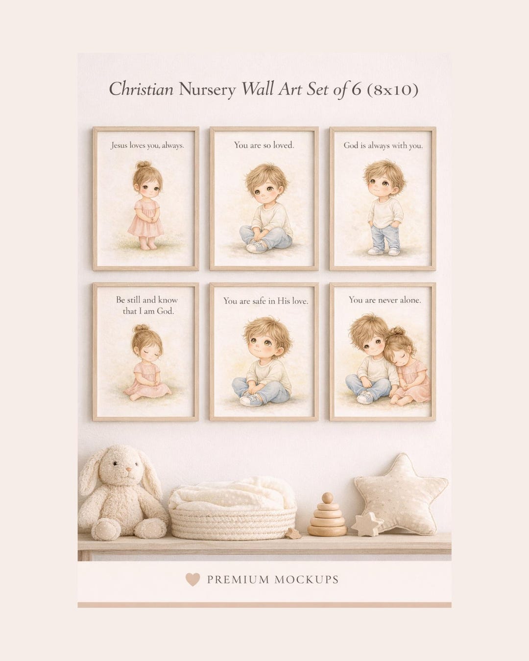 Christian Nursery Wall Art Set | Bible Verse Prints, Watercolor ...