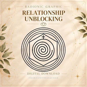 Relationship Unblocking Radionic Chart · Radiesthesia Graphic for Print