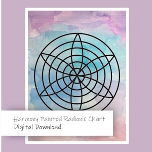 Harmony Radionic Chart Wall Art, Grafico Harmonia Radiesthesia, Sacred Geometry Energy Healing Dowsing Table