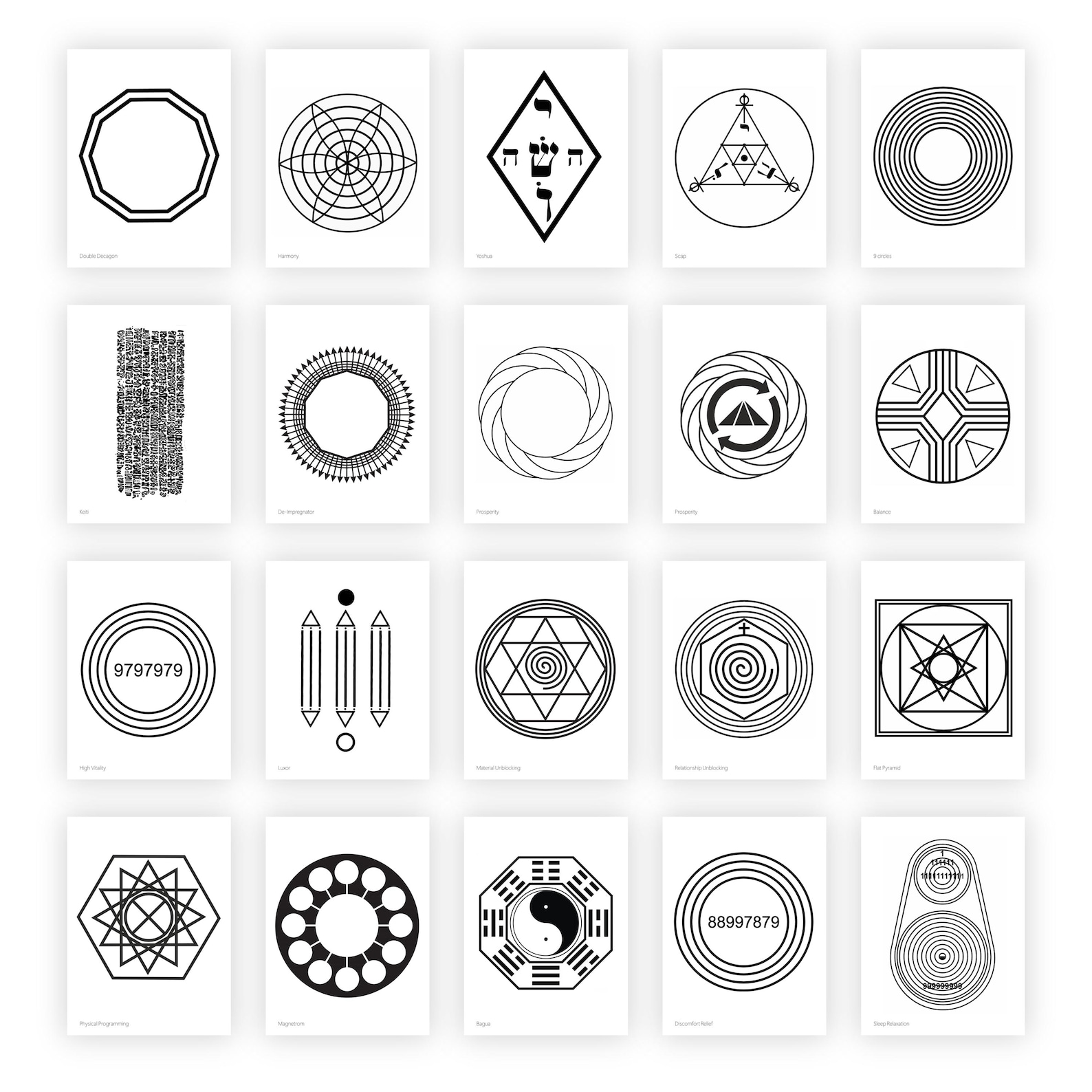 Radionic Heat 34 Radionic Charts Bundle PDF Ready to Print + Guide + Bonus ...