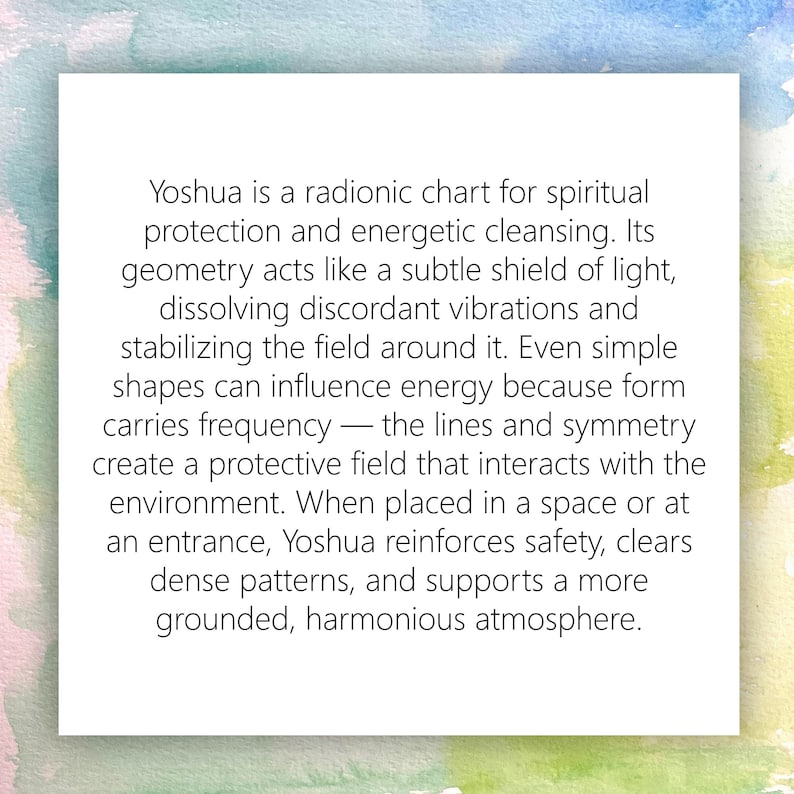 Yoshua Radionic Chart Wall Art, Radiesthesia Graph, Energy Healing ...