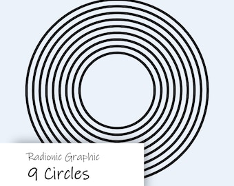 Tabella radionica dei 9 cerchi • Grafico di protezione energetica • Radiestesia • PDF stampabile