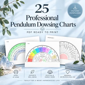 25 Pendulum Dowsing Charts PDF Bundle | Radionics & Radiesthesia | Divination tools