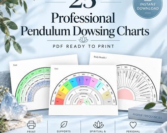 25 Pendulum Dowsing Charts PDF Bundle | Radionics & Radiesthesia | Divination tools