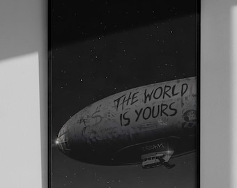 The World Is Yours Poster - Scarface Motivational Movie Art Print, Tony Montana Decor