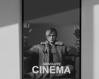 Leon S. Kennedy Absolute Cinema Poster - Resident Evil Art Print, Gaming Wall Decor