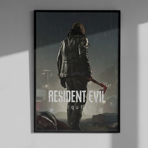 Resident Evil Requiem Leon Kennedy Poster - Biohazard Wall Art, Digital Download Video Game Print, Instant Printable Survival Horror Art image 2