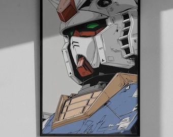 Gundam Robot Poster - Mobile Suit Anime Art Print, Mecha Wall Decor, Sci-Fi Fan Gift