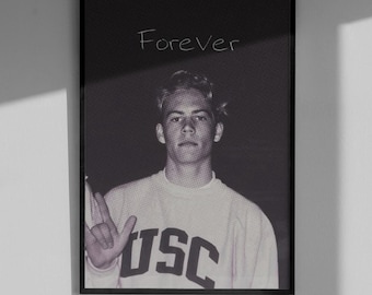 Paul Walker Forever Tribute Poster - Fast and Furious Art Print, Paul Walker Fan Gift