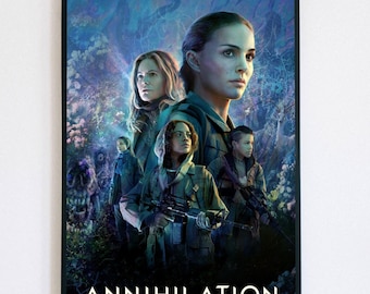 Aesthetic Annihilation Movie Poster - Sci-Fi Surrealism Wall Art, Natalie Portman Cinematic Print, Modern Home Theater Decor
