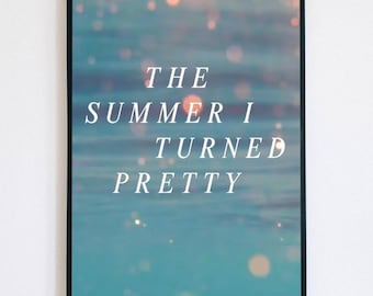 The Summer I Turned Pretty Poster - Aesthetic Beach Wall Art, Modern YA Bookish Home Decor, Blue Sunset Coastal Print