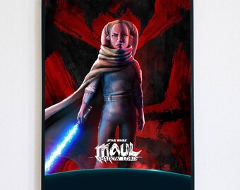 Devon Izara Star Wars Shadow Lord Poster - Aesthetic Maul Season 2 Wall Art, Modern Jedi Padawan Print, Minimalist Fantasy Home Decor