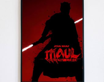 Darth Maul Shadow Lord Poster - Star Wars Aesthetic Wall Art, Minimalist Sith Lord Print, Modern Galaxy Home Decor