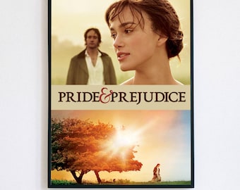 Stolthet och fördom filmaffisch - Jane Austen boklig konsttryck, romantisk dekor