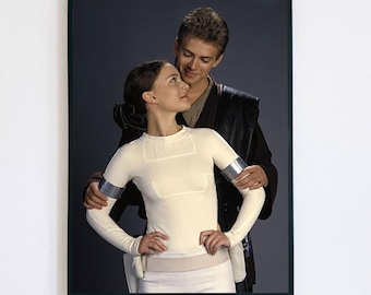 Póster de Anakin y Padmé - Arte mural estético de Star Wars, lámina moderna de Hayden Christensen y Natalie Portman, decoración minimalista de Naboo