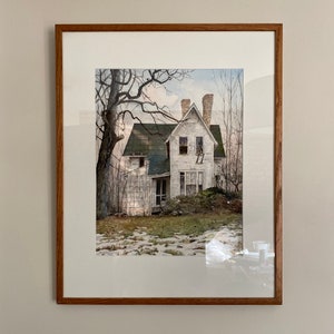 Crabapple Island, original watercolor painting of an abandoned farm house in Illinois. image 3