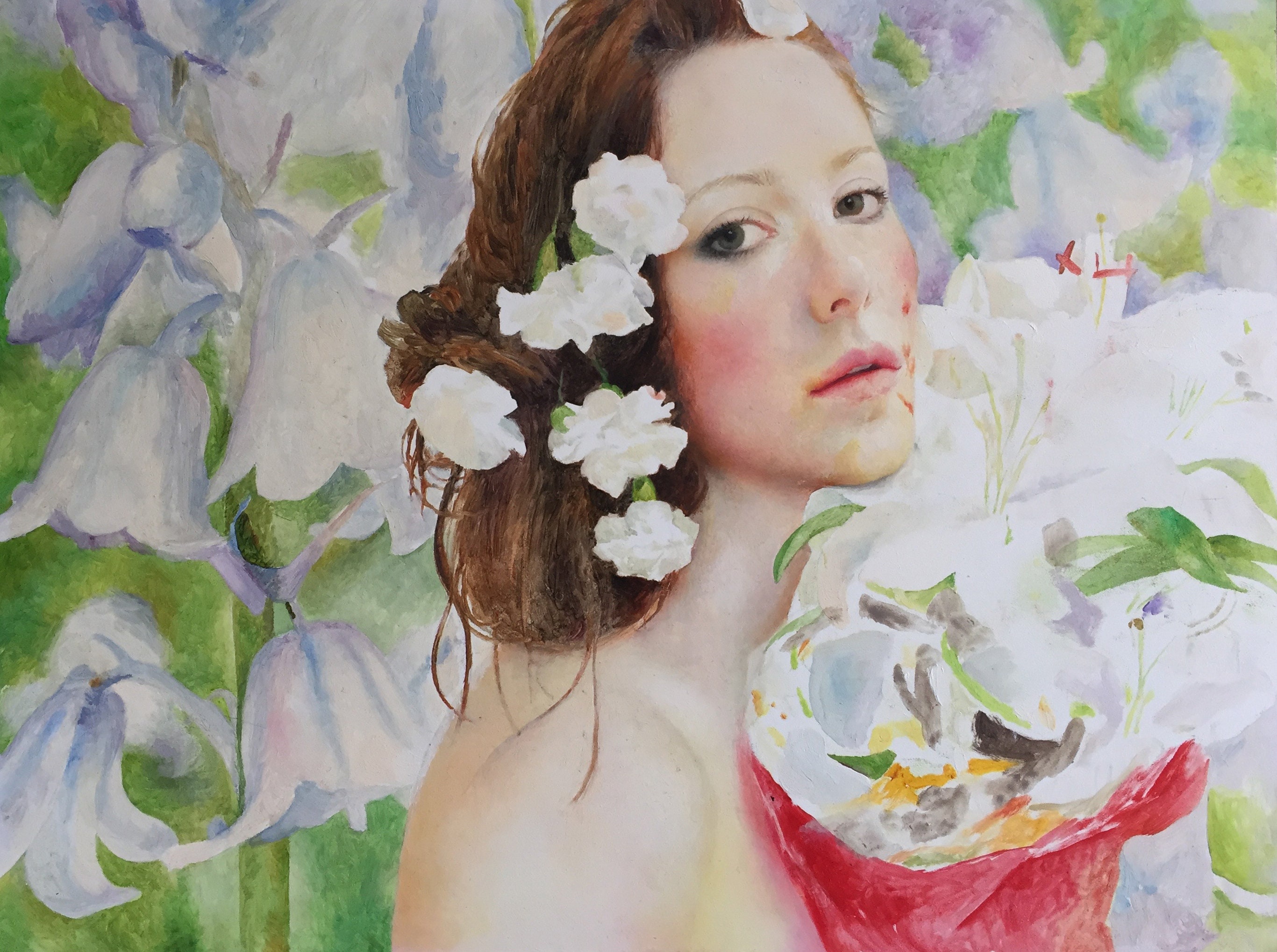 Carnation queen original oil painting of a woman with Etsy