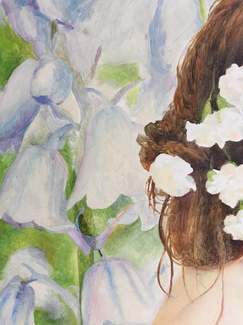 Carnation queen original oil painting of a woman with Etsy